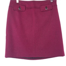 NWT Ann Taylor LOFT Skirt Womens 4 Mini Pockets Diamond Pattern Career Fuchsia