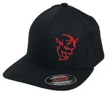 Demon hat cap fitted flexfit curved bill mopar hemi Dodge 2