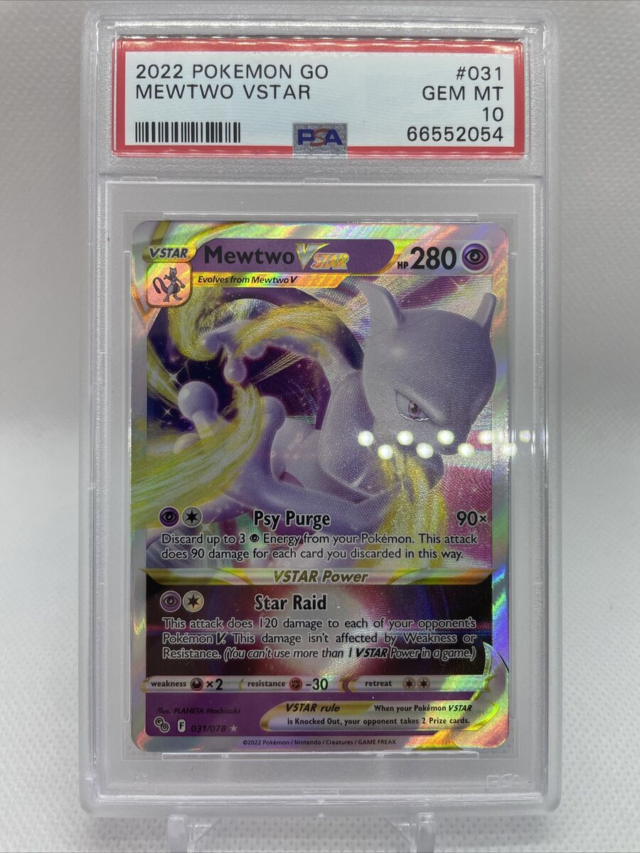 Mewtwo VSTAR 2022 Pokemon GO #31 Full Art Holo (PSA 9)