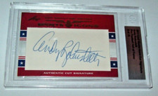 2011 Leaf Sports Icons Andy Robustelli Football HOF Cut Autographed  Card