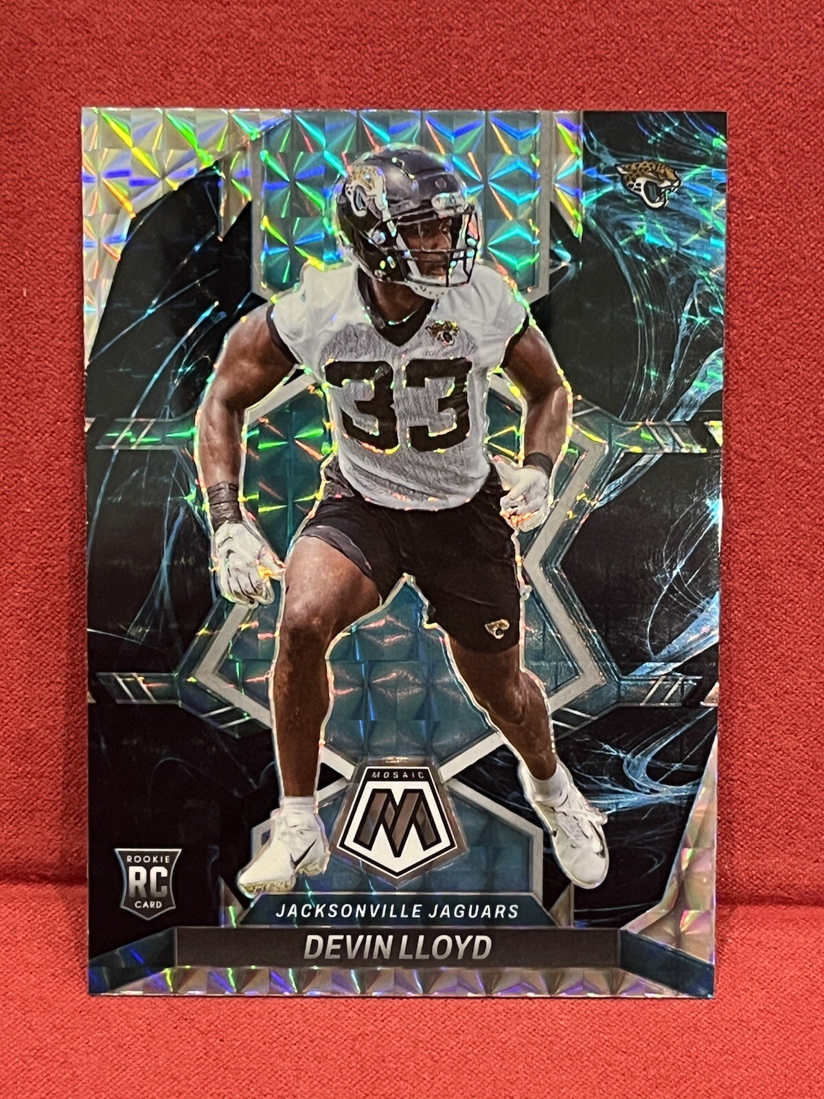 2022 Panini Mosaic Football Devin Lloyd #375 GENESIS ROOKIE RC Case Hit SSSP!!