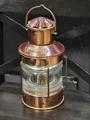 Antique Ankerlicht Copper Lantern Nautical Maritime Anchor Ship