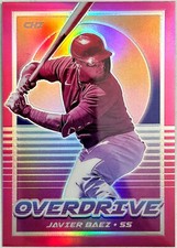 2021 Panini Chronicles Overdrive Pink Prizm /50 Javier Baez #1 Chicago Cubs
