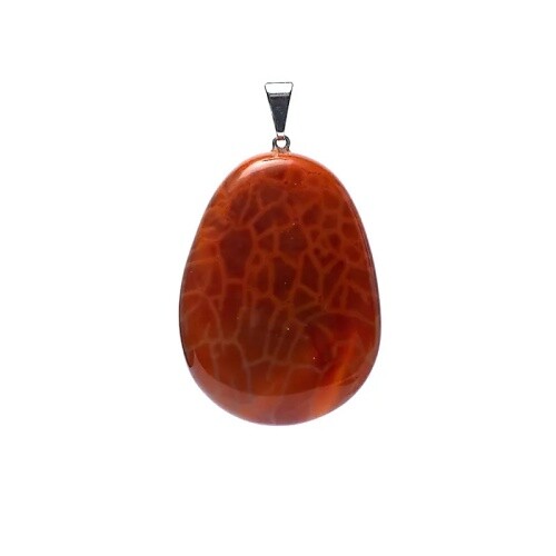 Feuerachat Edelstein Anhänger in Tropfenform -- ±3,5-4cm