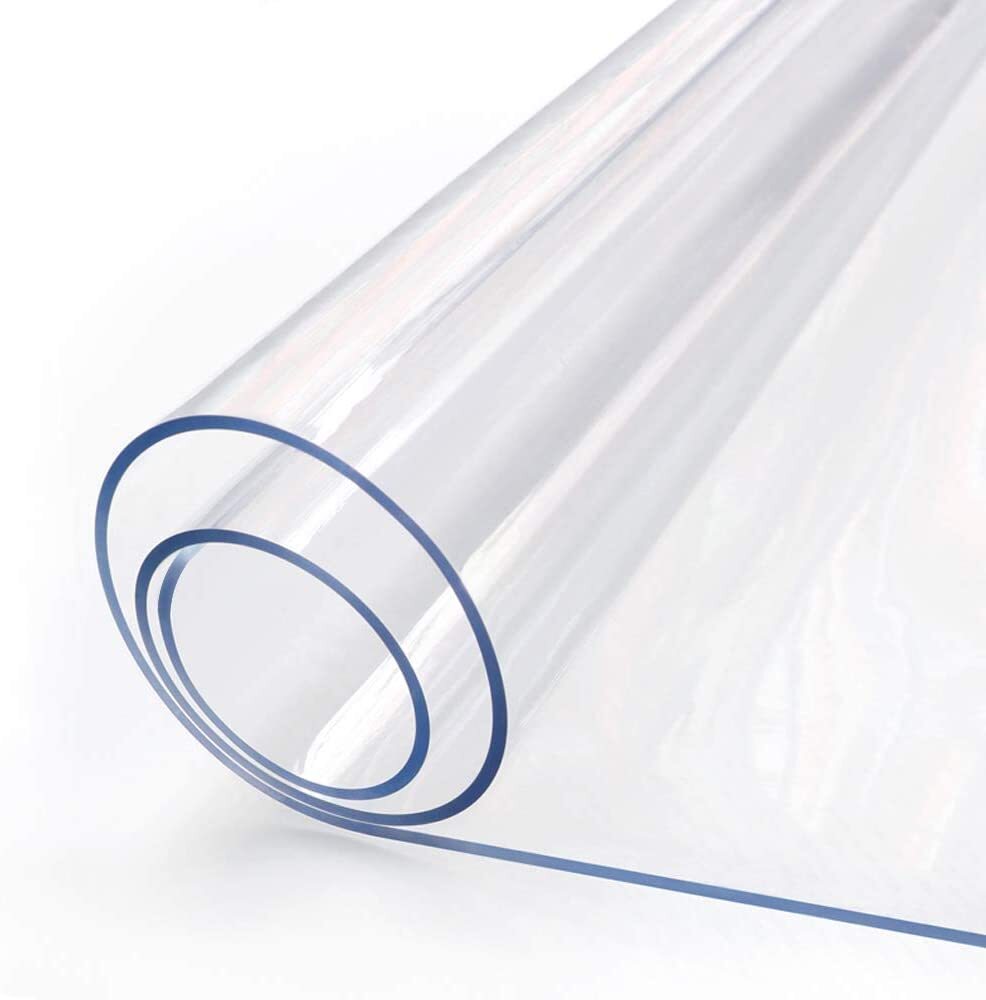 Protector de mesa de plástico transparente de 24 x 48 pulgadas para comedor mantel almohadilla de escritorio con