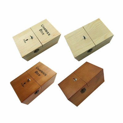 NEUESTE Holz Useless Box Leave Me Alone Maschine Don't Touch Spielzeug Geschenk