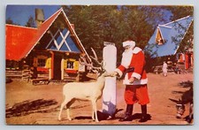 NY North Pole Santa's Workshop New York Claus Reindeer Blitzen Vintage Postcard