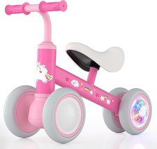 Colorful Lighting Baby Balance Bike for 1 Year Old Boys Girls, 12-24 Months Todd