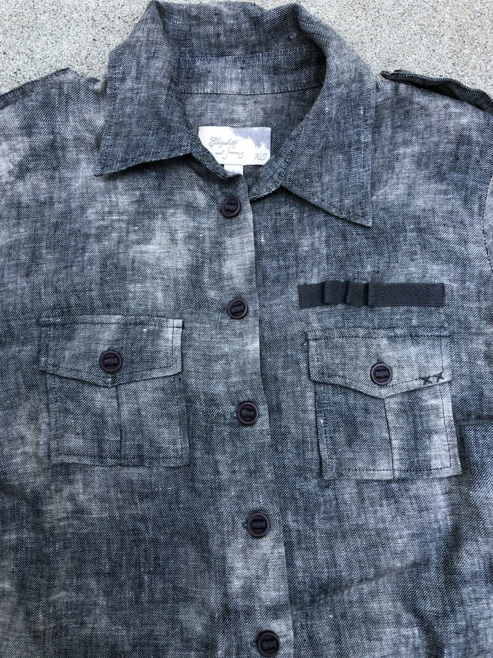 ELIZABETH AND JAMES Designer 100% Linen Shirt Women's XS Grey Button Up Long Top - Image 3 of 4