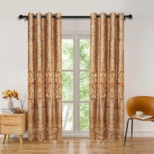 European Embroidered Curtains for Living Room Luxury Brown Embroidered Window...