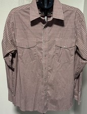 Wrangler Shirt Mens XL Red Plaid Long Sleeve Pearl Snap Western Rodeo Casual