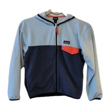 Patagonia Girls Lightweight Color Block Snap-T Jacket Fleece Size Medium 10 Hood