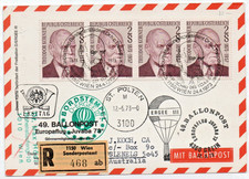 Balloon Mail-Austria-Reg.P/cd flown on 'D ergee III' Vienna-St Polten May 1973