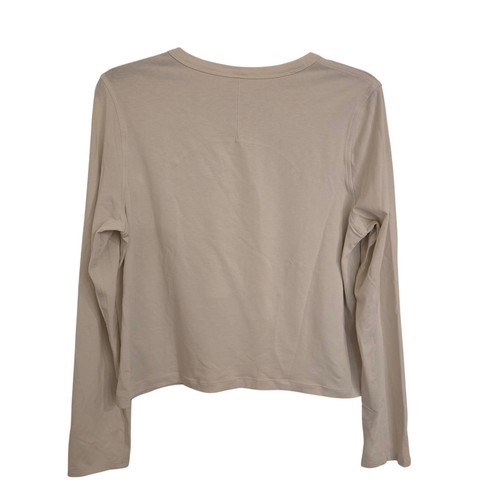 Lululemon klassische Passform Baumwollmischung Langarmshirt LW3FGES Knochen Größe 8 gebraucht, in einwandfreiem Zustand - Bild 4 von 11