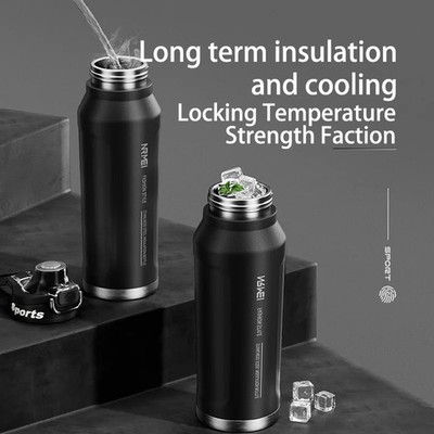 700-1000ml Stainless Steel Insulated Bottle with Handle Leakproof Outdoor Thermo