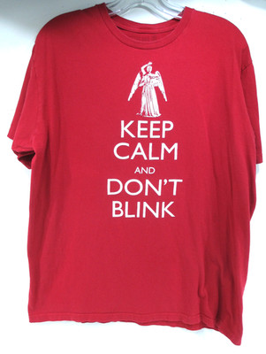 Dr Who Keep Calm and Don't Blink Angel T-Shirt Men's XL Red Pre-Owned