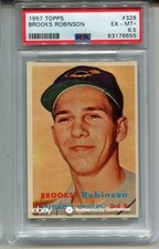 1957 Topps Brooks Robinson Rookie Card PSA 6.5 EX MINT+ Graded Baseball #35