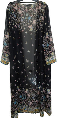 zanzea Floral Botanical Sheer LS Maxi Long Beach Cover Up Duster Womens Plus XXL