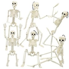 6 Packs Halloween Skeletons, 16 Inch Posable Skeletons Halloween 16IN