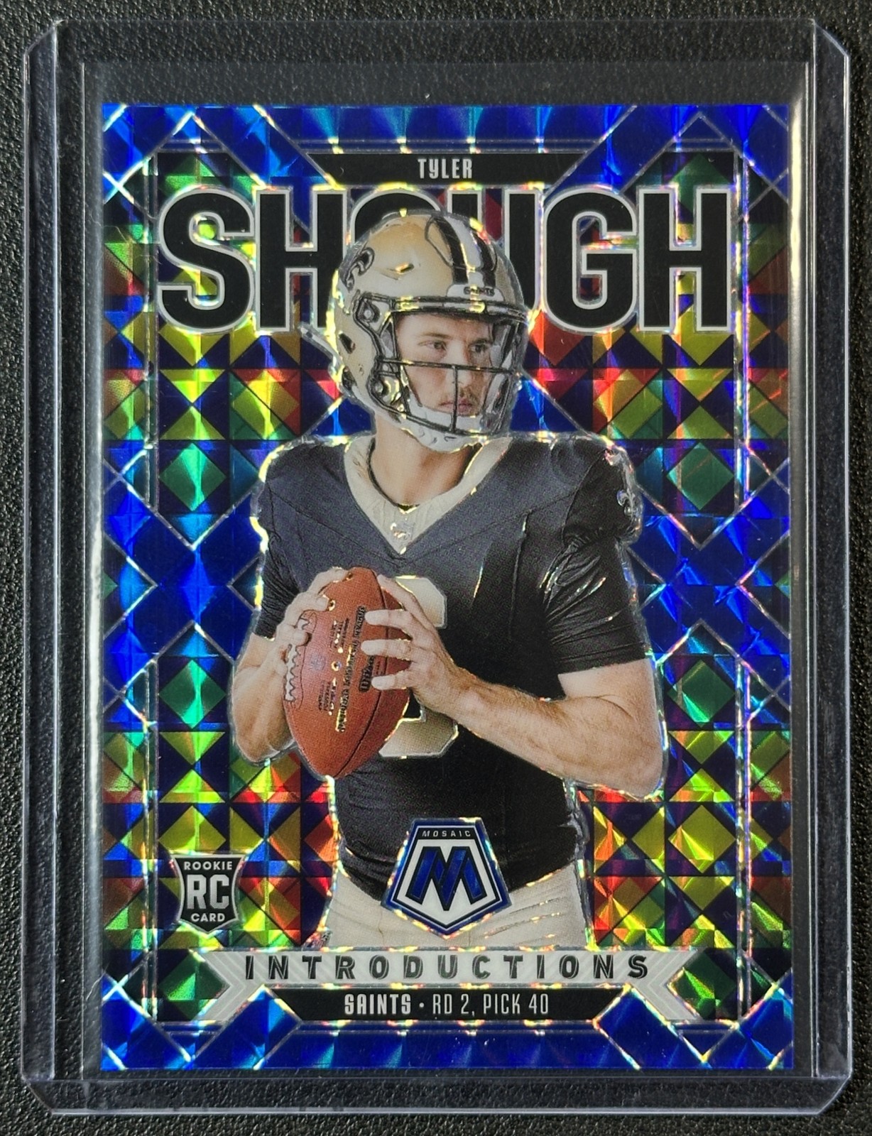 TYLER SHOUGH 2025 PANINI MOSAIC #9 ROOKIE INTRODUCTIONS BLUE PRIZM RC 22/99