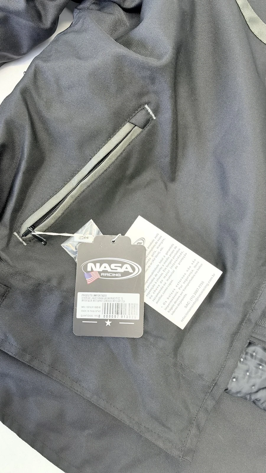 NASA Racing Mens Textile Motorcycle Jacket CE Armor Black Reflective Vented NWT - product detail image 13