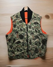 Vintage 80's Reversible Camouflage Blaze Orange Vest By WALLS - Size XLarge