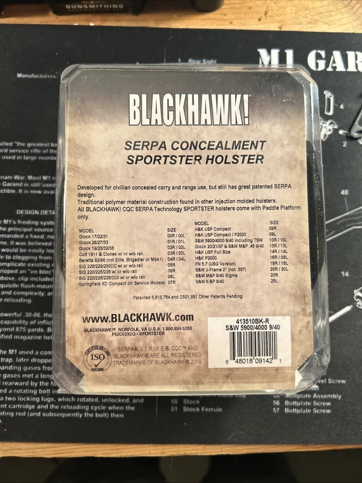 BLACKHAWK! 10 Serpa Level 2 Sportster RH S&W 5900/4000 9/40 Including TSW Models - Image 2 of 4
