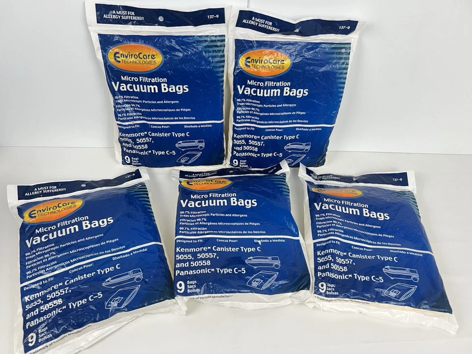 5 X Kenmore Canister TYPE C Vacuum Cleaner Bags FOR MODELS 5055, 50557, & 50588 - Image 3 of 4