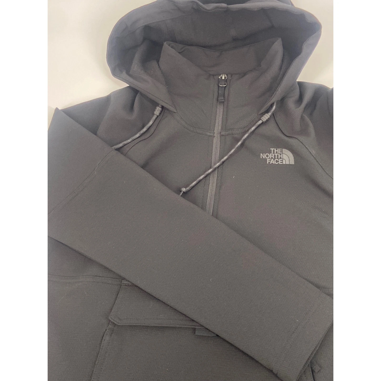 Women's The North Face Tekno Ridge Black Hooded Half Zip Pullover Hoodie Size