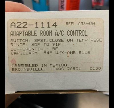 New Ranco A22-1114 Adaptable Room AC Control A33-454 Thermostat 60-91F