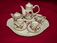 Vintage Porcelain Formalities 10pc. miniature Doll House size Tea Set