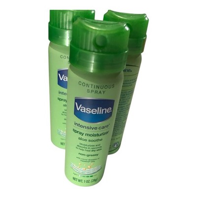 Vaseline Intensive Care Spray Moisturizer Aloe Vera Daily Use 1 oz pack 3