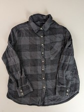 Arizona Jean Co Men  s Plaid Flannel Shirt   Size Large   Gray  Black