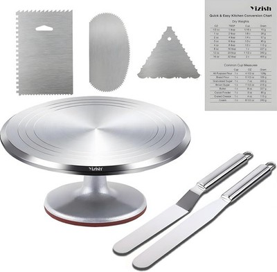 Kuchen Drehteller Aluminiumlegierung, Jizisch 12 Zoll drehbar 31 x 18 x 13,5 cm 