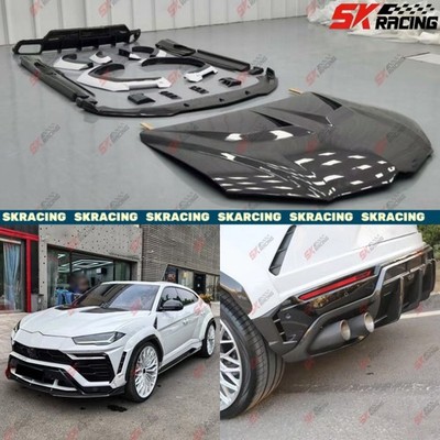 Forged/Carbon Fiber Hood Front Rear Lip Side Skirts Fits Lamborghini Urus 18-22