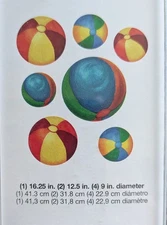 Beach Balls 7 Big Round Red Blue White Blow Up Ball Wall Murals Stickers Wallies