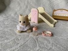 Sylvanian Vintage Nursery Baby Furniture Bundle Chair, Slide & Chantilly Baby . 