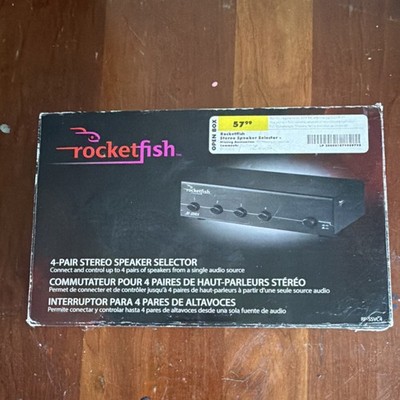 Rocketfish 4-Pair Stereo Speaker Selector RF-SSVC4 Black Impedance Protection
