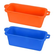 2-Pack Silicone Grease Cup Liners, Reusable Grease Catcher Liner Orange, Blue