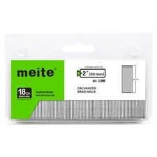 meite 18 Gauge Brad Nails, 2 Inch 18GA Brad Nails Galvanized Small Finishing Nai