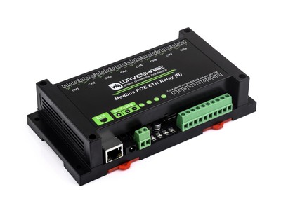 Waveshare 8-Kanal Ethernet Relais Modul (B) mit Digitaleingang, Modbus RTU/Modbus