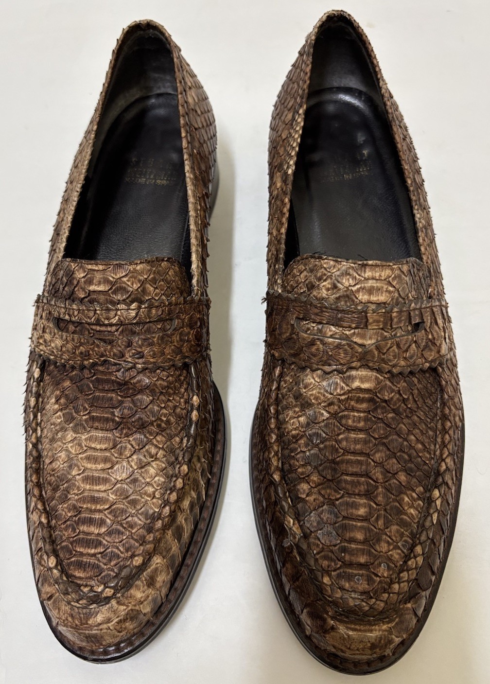 Stuart Weitzman Loafers Brown Python Animal Print… - image 1
