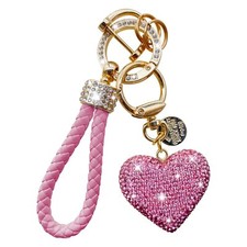Crystal Car Keychain Sparkly Rhinestone Heart Shape Pendant Keychain for Women