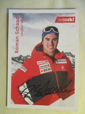Roman Schaad, Szwajcaria, narciarstwo biegowe, piękna, ręcznie podpisana karta z autografem
