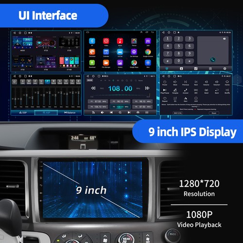 Apple Carplay For Toyota Sienna 2011-2014 Radio Car Stereo Android GPS Nav w/Cam - Picture 6 of 12