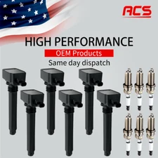 6X OEM Ignition Coil & 6X Iridium Spark Plugs For Chrysler Jeep Dodge Ram UF648
