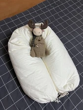 Long Organic Spelt Nursing Pillow Ergonomic Body Back Support Eco Bed Pillow