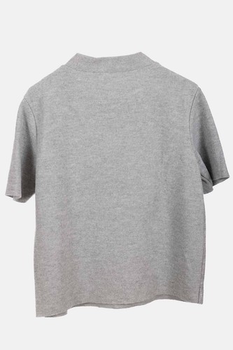 Zara women's short-sleeve light grey crewneck top - Picture 3 of 10