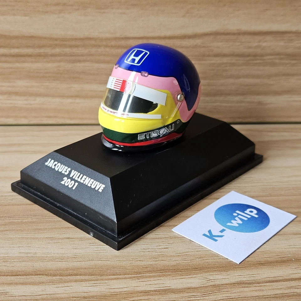 Jacques Villeneuve 2001 Minichamps 1:8 Helmet Collection Honda F1 Formula 1 - Image 4 of 4