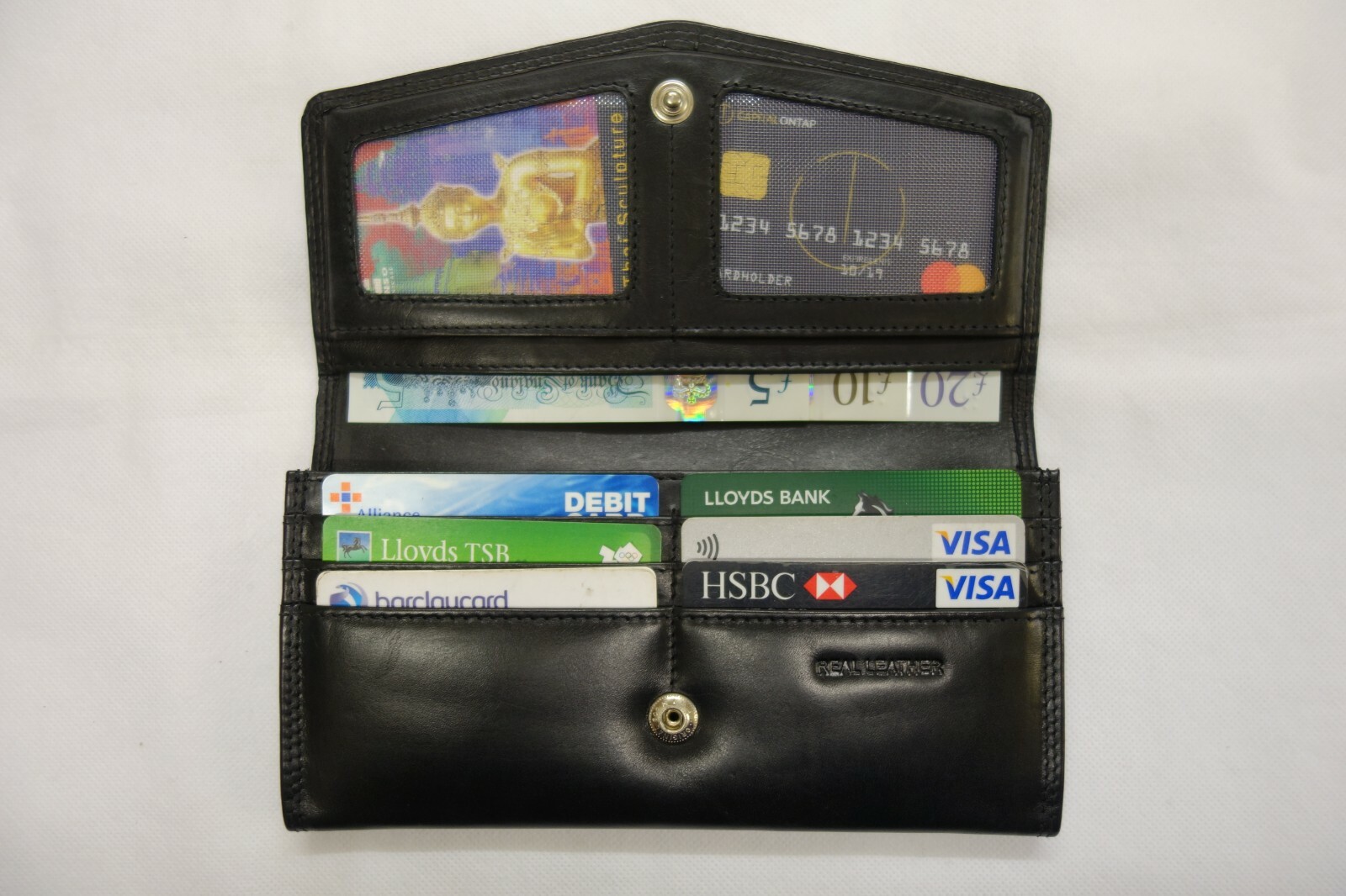 Large Ladies Leather Purse Wallet Organizer Black With Many features RFID